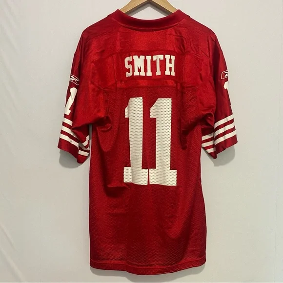 Reebok San Francisco 49ers Smith 11 Jersey Red NFL Mens Small S - Picture 3 of 8